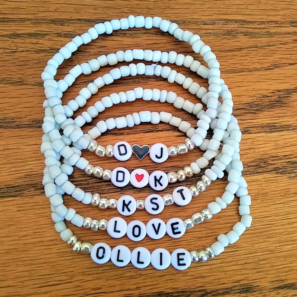 3/$49 New Personalized Beaded Name/Word Bracelets